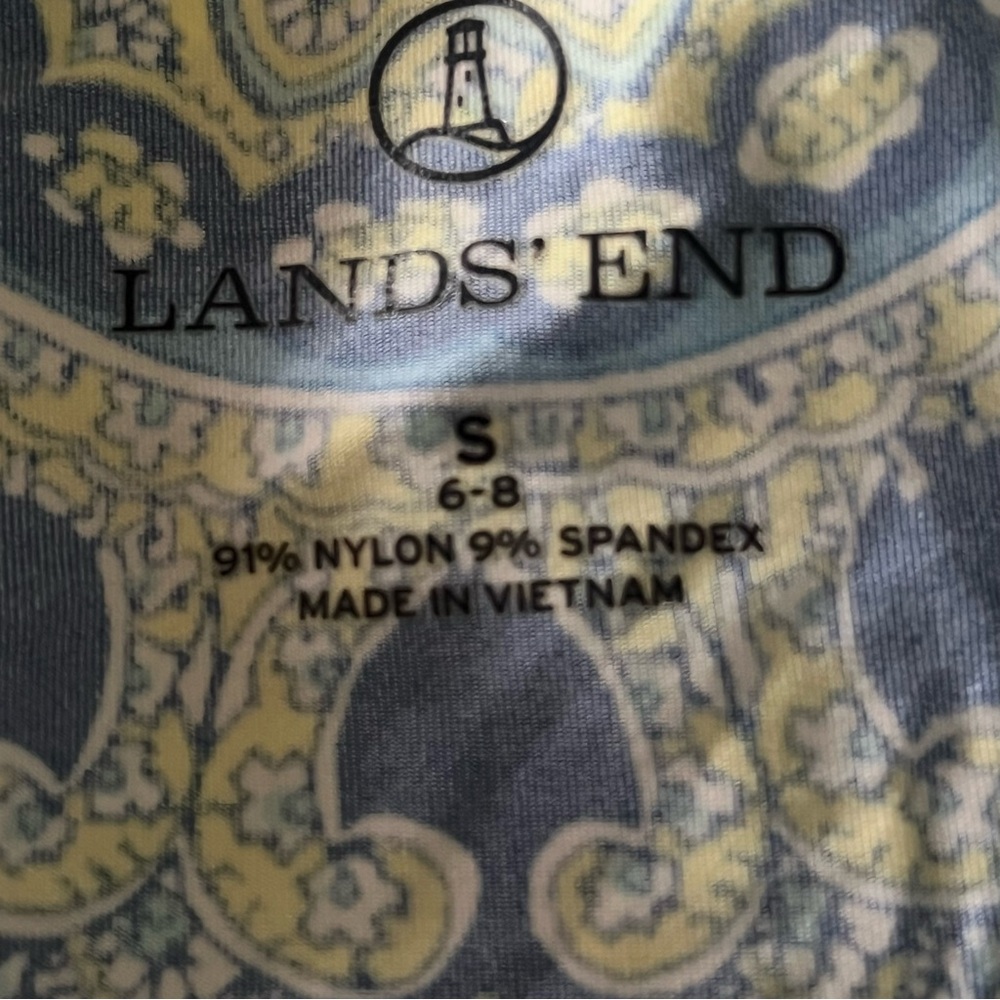 Lands End Patterned Rashguard Swim Top - Picture 3 of 3